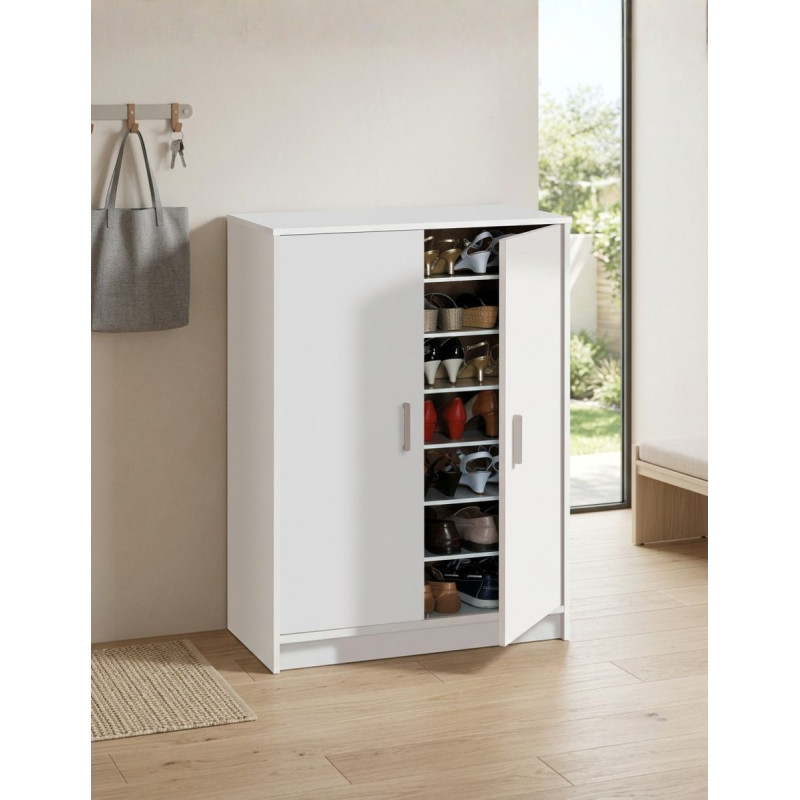 Zapatero Blanco 6 Estantes 101x75 cm. Liss - Montiel
