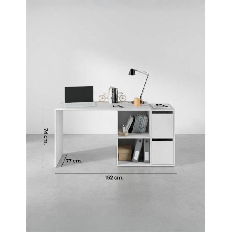 Escritorio Blanco con Buck Reversible Gio - Montiel