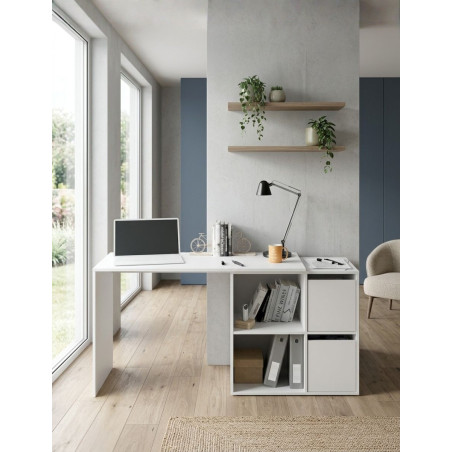 Escritorio Blanco con Buck Reversible Gio - Montiel