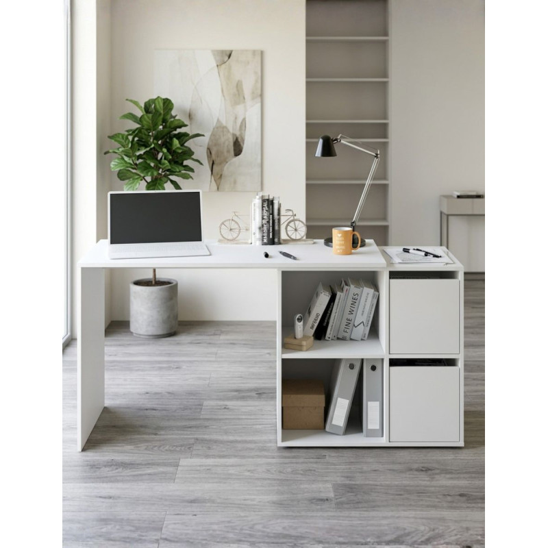 Escritorio Blanco con Buck Reversible Gio - Montiel