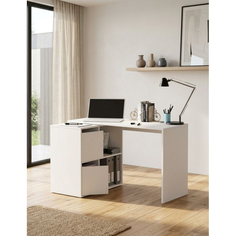 Escritorio Blanco con Buck Reversible Gio - Montiel