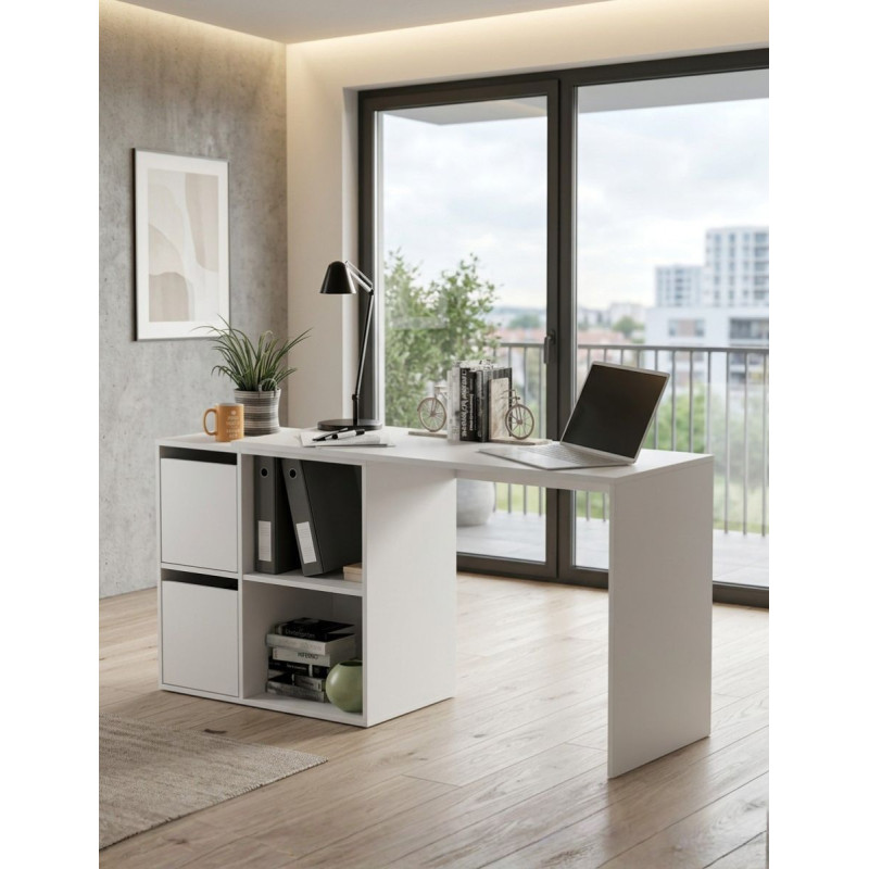 Escritorio Blanco con Buck Reversible Gio - Montiel
