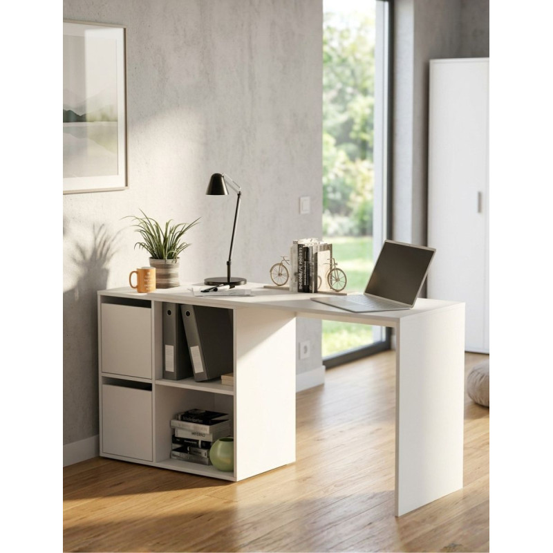 Escritorio Blanco con Buck Reversible Gio - Montiel