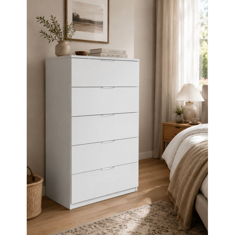 Cómoda Blanco Artik 5 Cajones Haya - Montiel