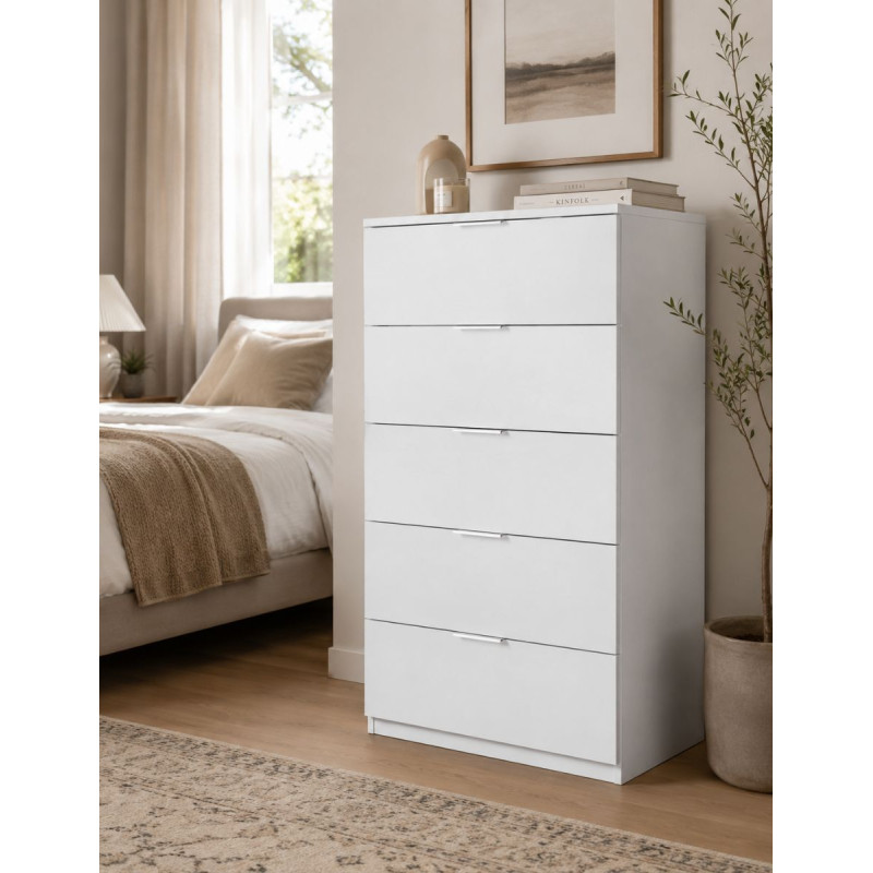 Cómoda Blanco Artik 5 Cajones Haya - Montiel
