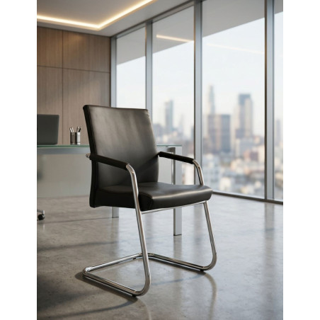Silla de Recepción Oficina Negra MM1895 de Montiel