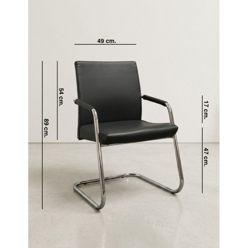 Silla de Recepción Oficina Negra MM1895 de Montiel