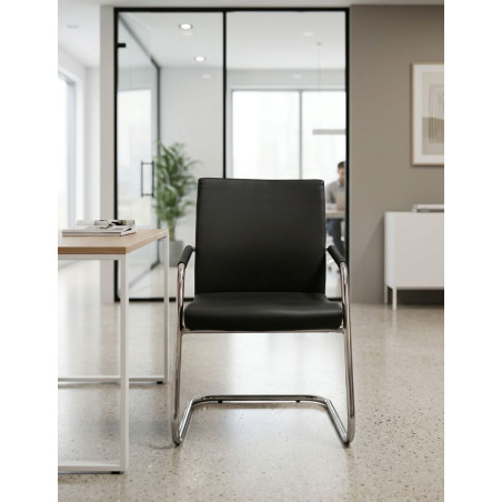 Silla de Recepción Oficina Negra MM1895 de Montiel