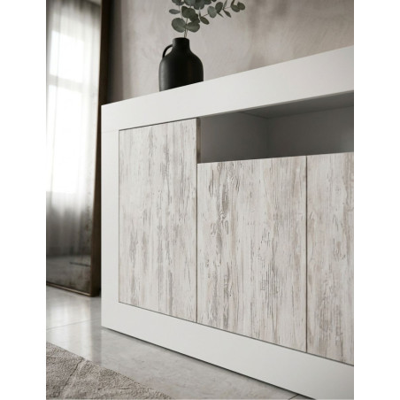 Aparador de 3 puertas -blanco-87x144x42 cm -Montiel