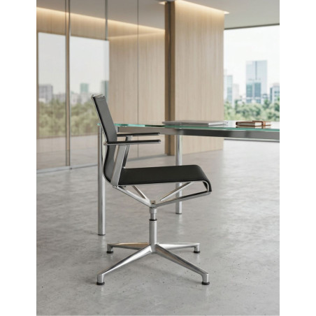 Silla Confidente Retornable Negra Stick de ICF - Montiel