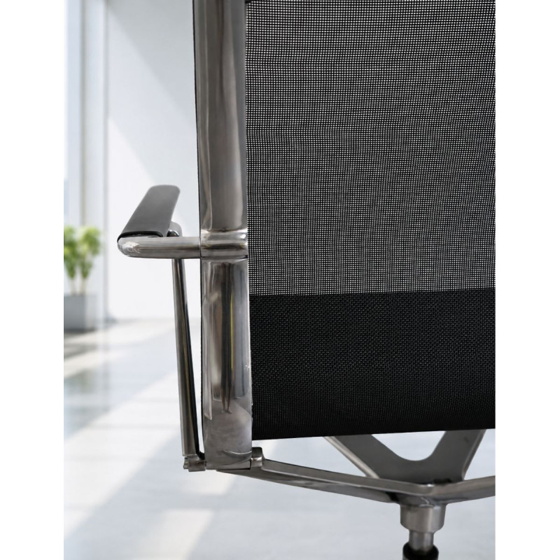 Silla Confidente Retornable Negra Stick de ICF - Montiel