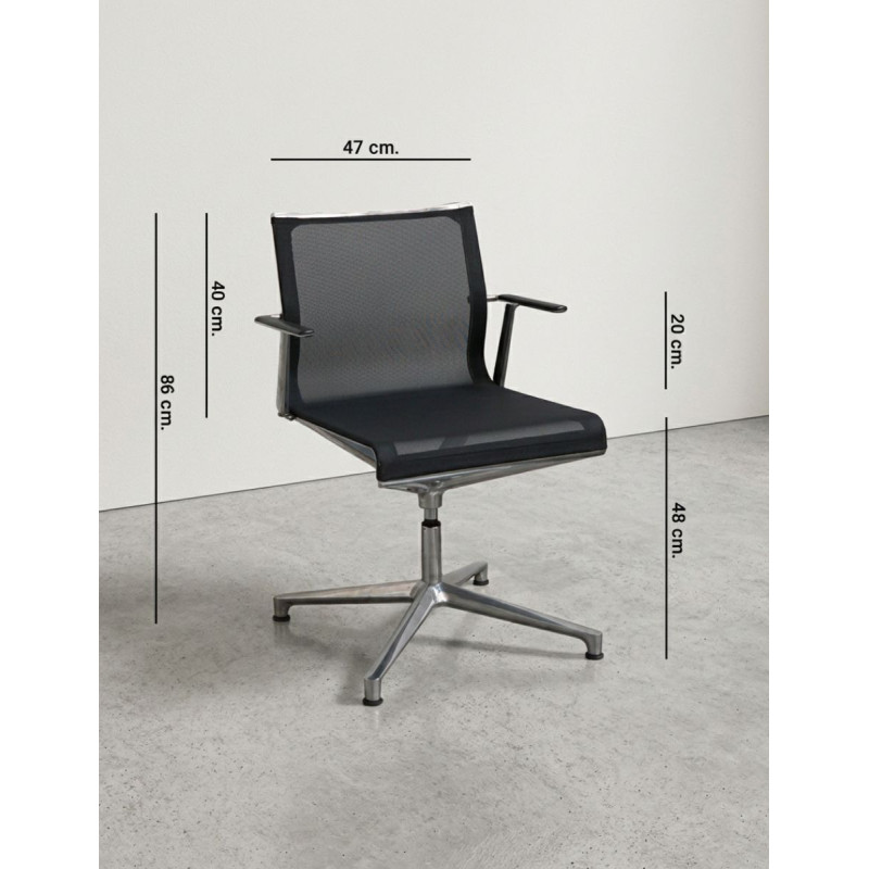 Silla Confidente Retornable Negra Stick de ICF - Montiel