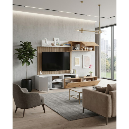 Composición de Salón TV con Módulo Flotante Nexo Plus Montiel