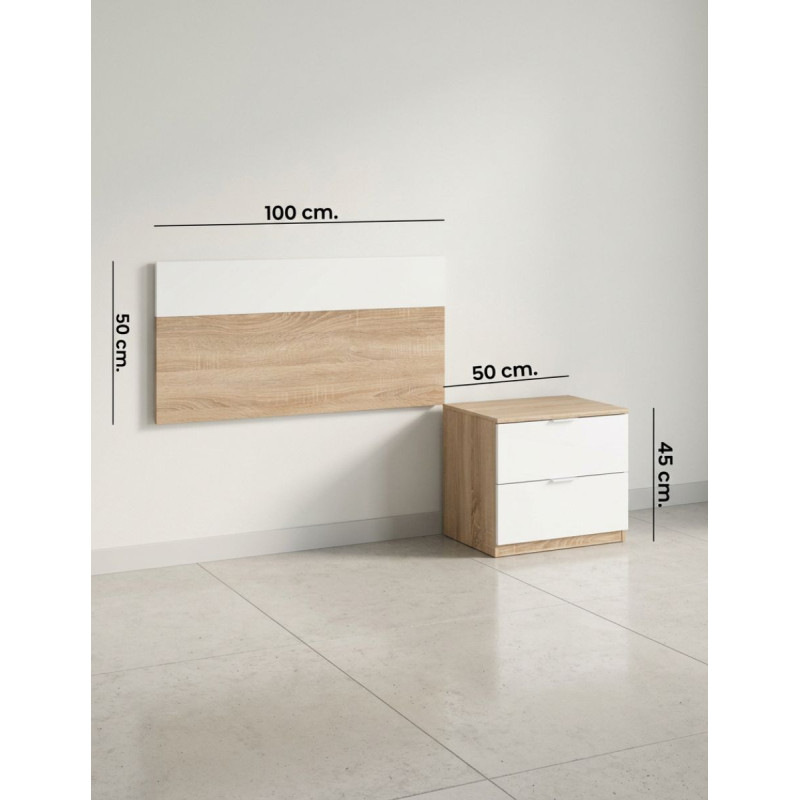 Conjunto Dormitorio Cabecero + Mesita de Noche Luca - Montiel