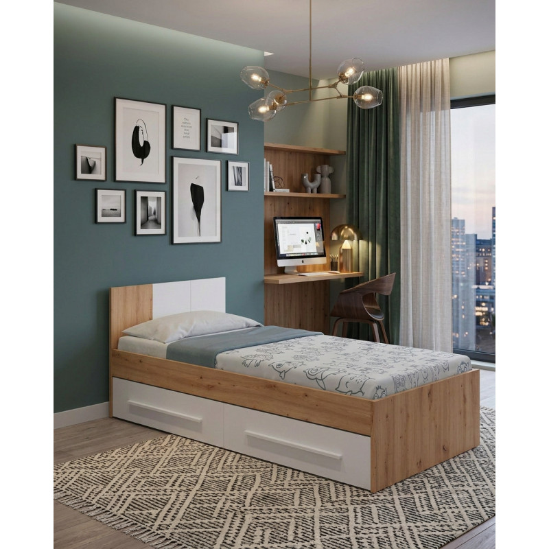 cama Ambient con cabecero y 2 cajones inferiores cama 190x90 Montiel
