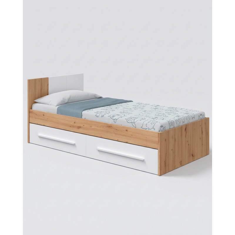 cama Ambient con cabecero y 2 cajones inferiores cama 190x90 Montiel