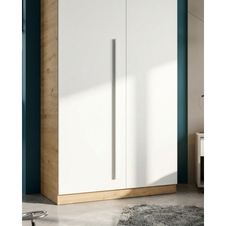 Armario Juvenil Ambient de 2 puertas de color Roble Blanco de Montiel