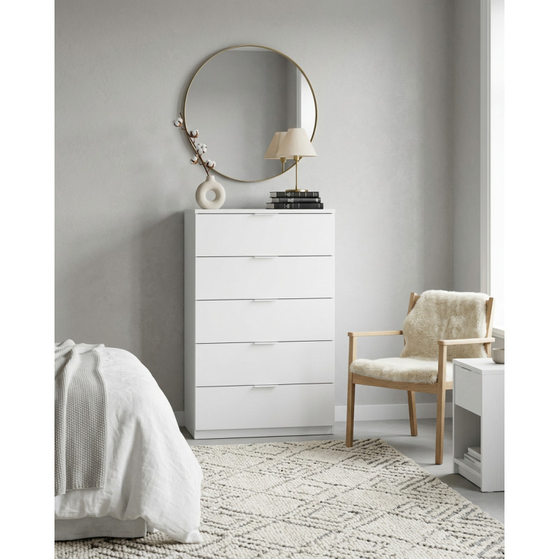 Cómoda Blanco Artik 5 Cajones Haya - Montiel