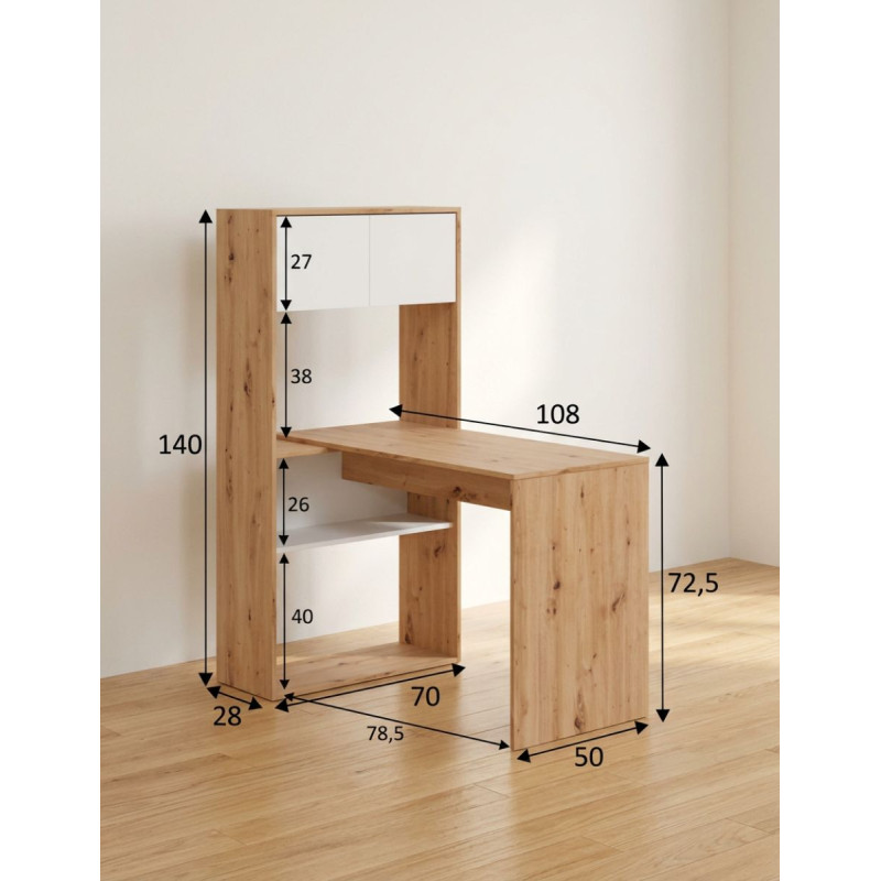Mesa + Estantería de 2 Posiciones Duo - Montiel