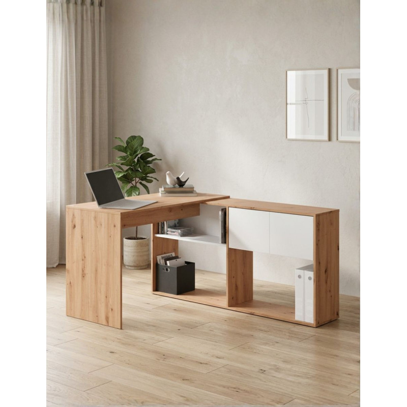 Mesa + Estantería de 2 Posiciones Duo - Montiel