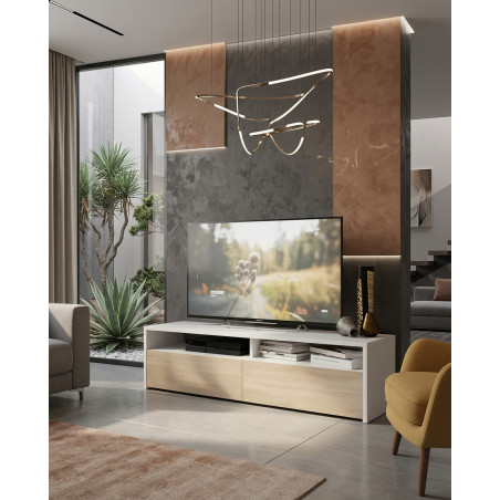 Mueble bajo de diseño para TV color blanco Montiel