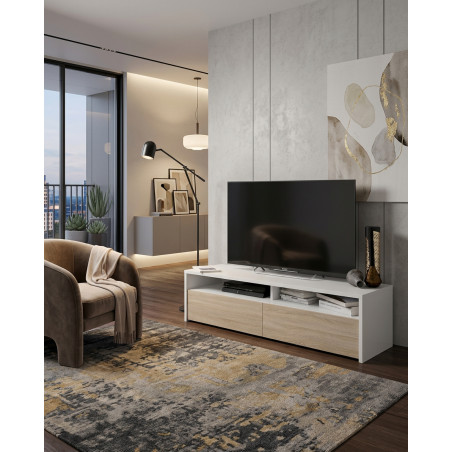 Mueble bajo de diseño para TV color blanco Montiel