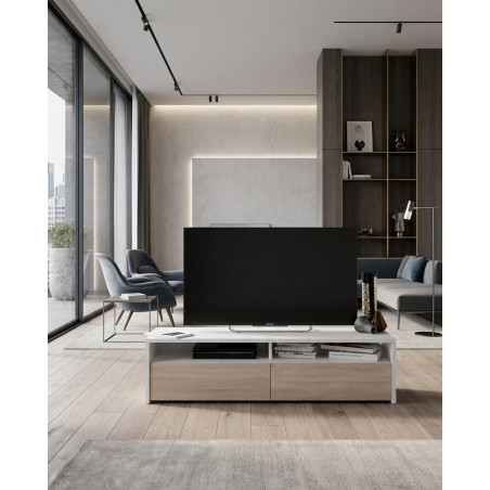 Mueble bajo de diseño para TV color blanco Montiel