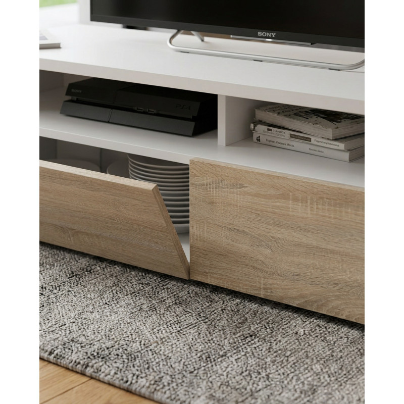 Mueble bajo de diseño para TV color blanco Montiel