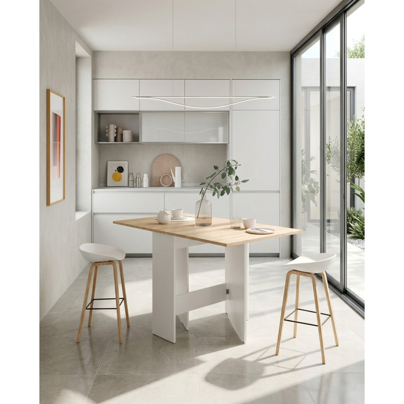 Mesa con alas abatibles de 140cm color blanco volare montiel