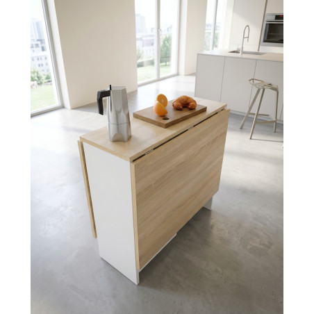 Mesa con alas abatibles de 140cm color blanco volare montiel