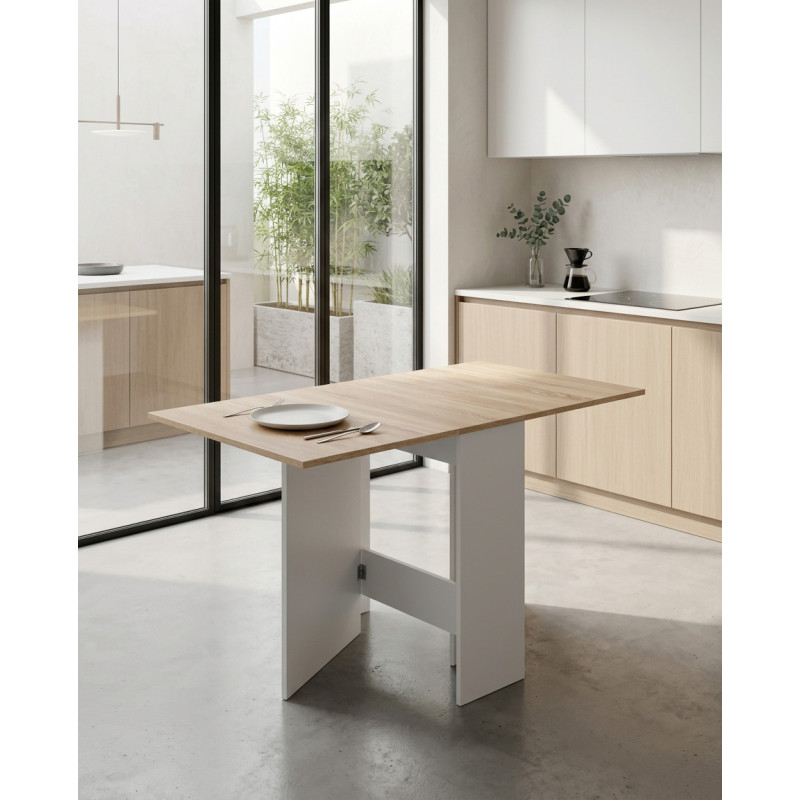 Mesa con alas abatibles de 140cm color blanco volare montiel