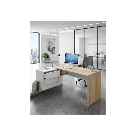 Escritorio de diseño moderno Style color blanco con cajones Montiel