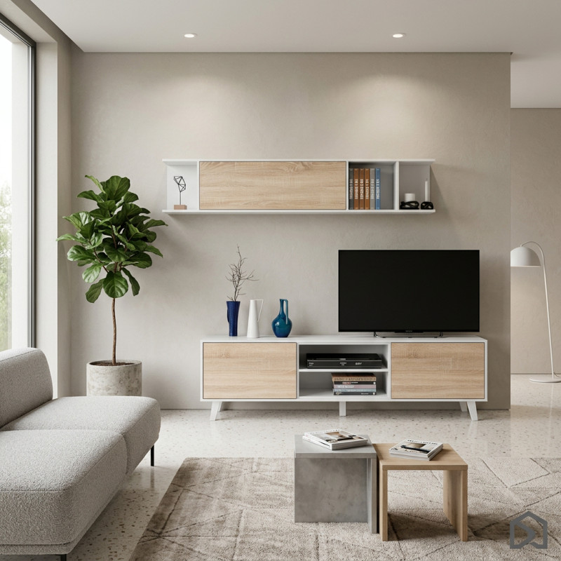 Composicion de Mueble de salón + Estante flotante  Zaiken Montiel