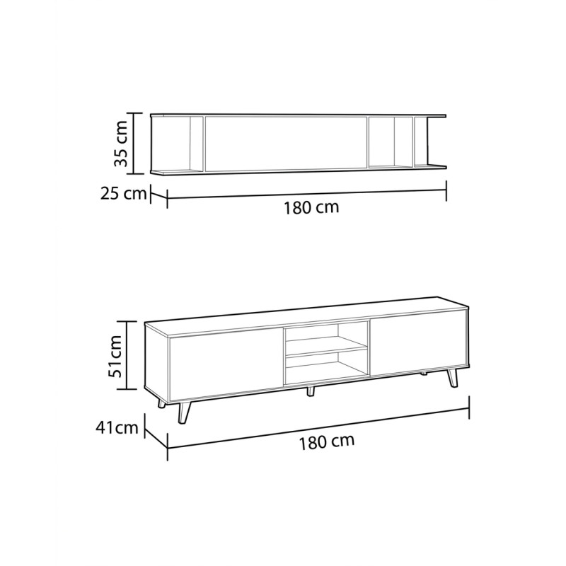 Composicion de Mueble de salón + Estante flotante  Zaiken Montiel