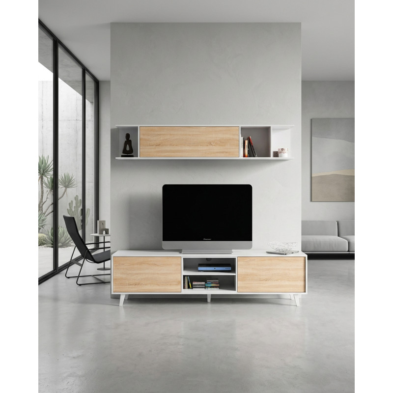 Composicion de Mueble de salón + Estante flotante Zaiken Montiel