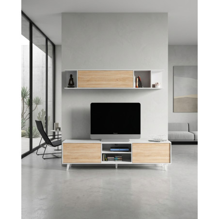 Composicion de Mueble de salón + Estante flotante Zaiken Montiel