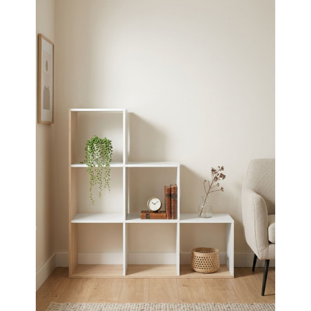 Estantería Madera Escalonada  110x108 cm. Mulk Plus - Montiel