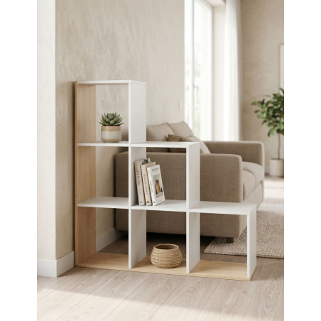 Estantería Madera Escalonada  110x108 cm. Mulk Plus - Montiel