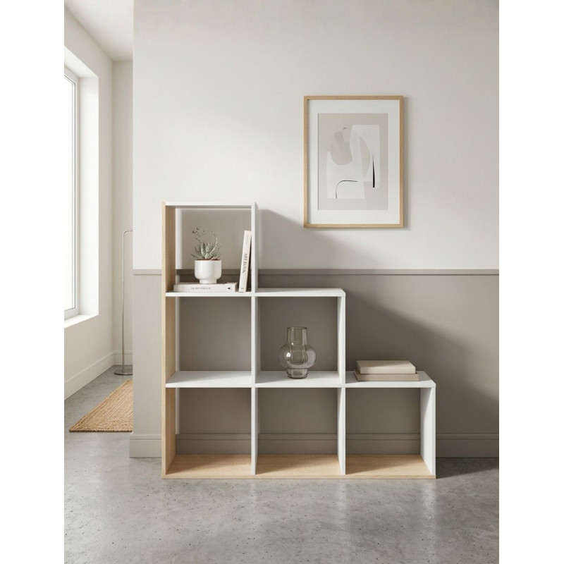 Estantería Madera Escalonada  110x108 cm. Mulk Plus - Montiel