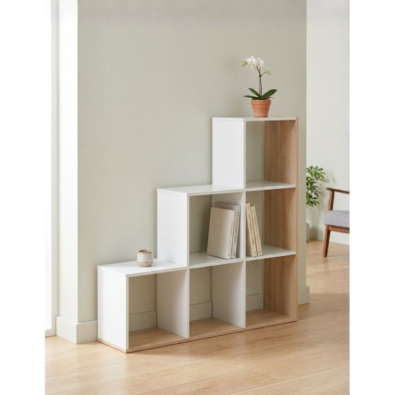 Estantería Madera Escalonada  110x108 cm. Mulk Plus - Montiel
