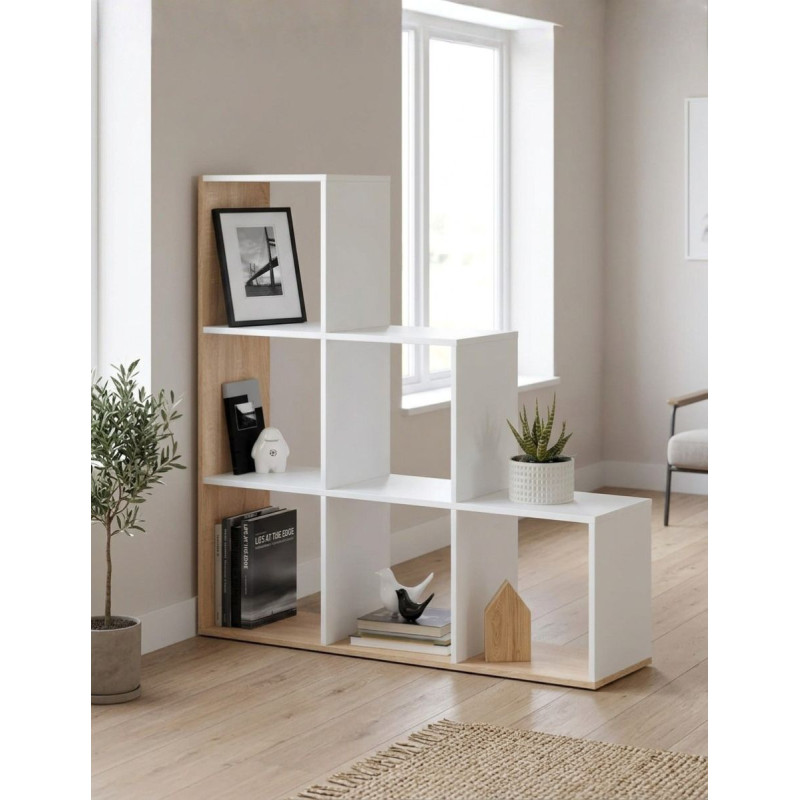 Estantería Madera Escalonada  110x108 cm. Mulk Plus - Montiel