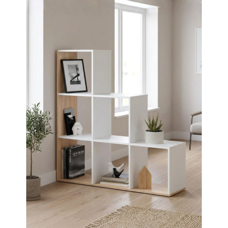 Estantería Madera Escalonada 110x108 cm. Mulk Plus - Montiel