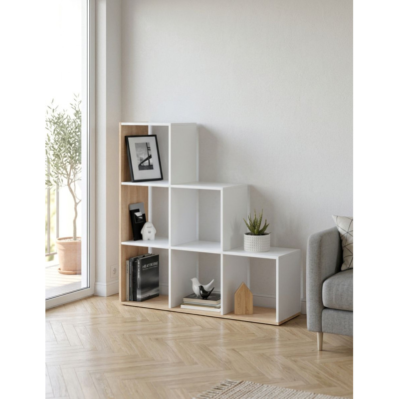 Estantería Madera Escalonada  110x108 cm. Mulk Plus - Montiel