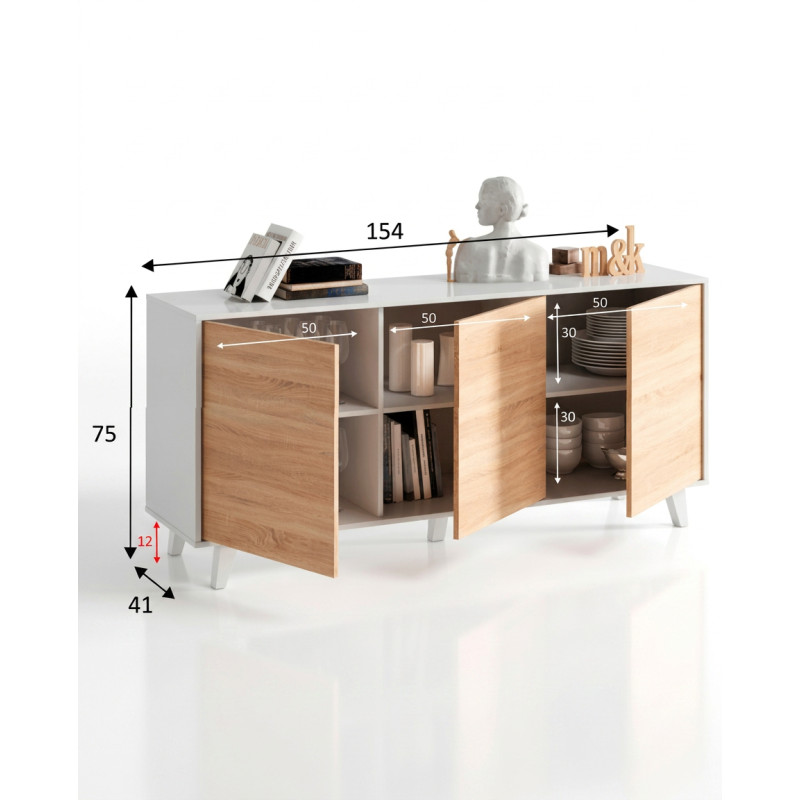 Aparador de 3 Puertas Stylus Plus
