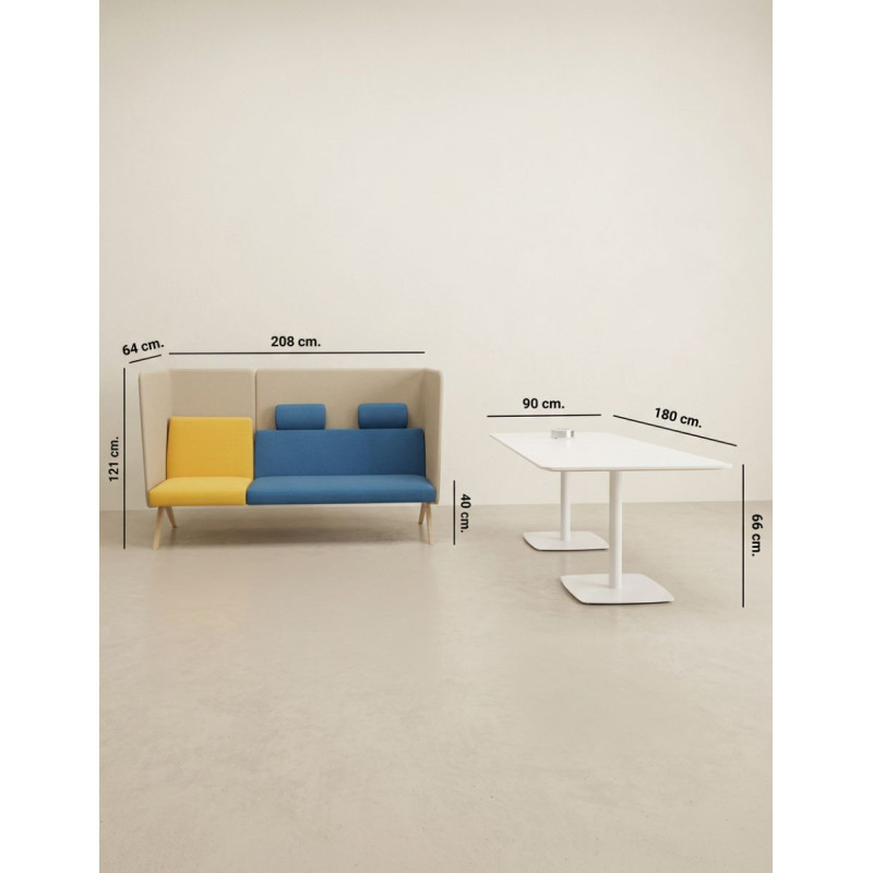 Pack Sofás + Mesa Blanca MM1898 - Montiel
