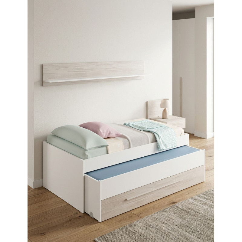 Cama Nido Juvenil con Estante y Cajón Elliot - Montiel