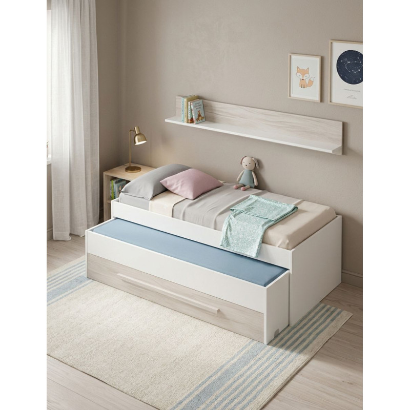 Cama Nido Juvenil con Estante y Cajón Elliot - Montiel