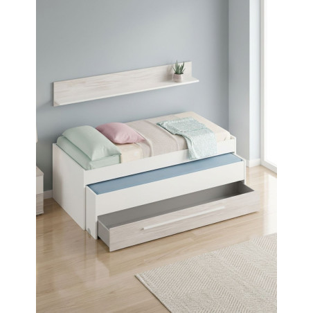 Cama Nido Juvenil con Estante y Cajón Elliot - Montiel
