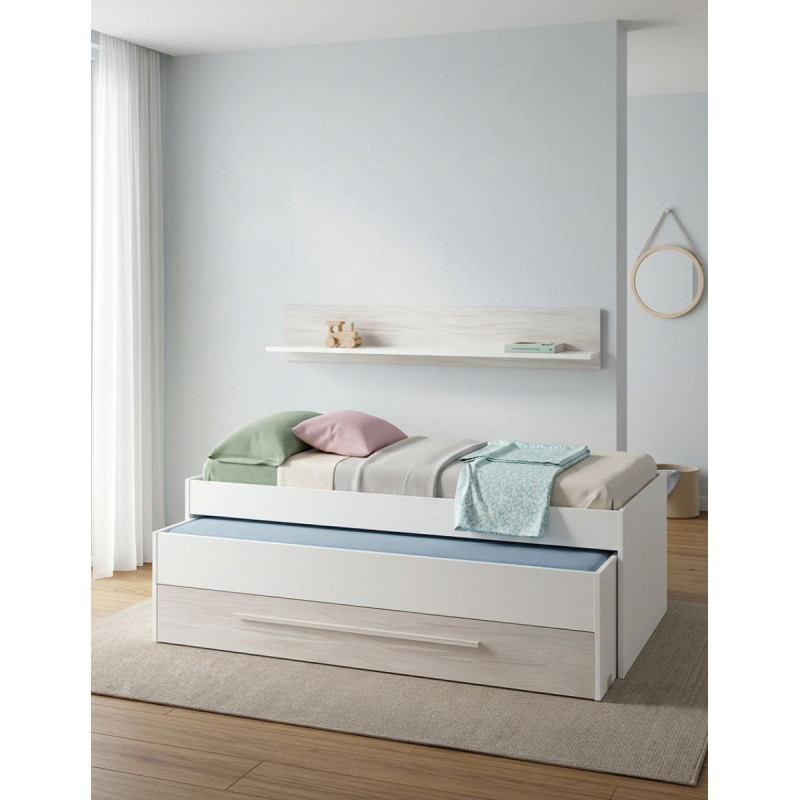 Cama Nido Juvenil con Estante y Cajón Elliot - Montiel