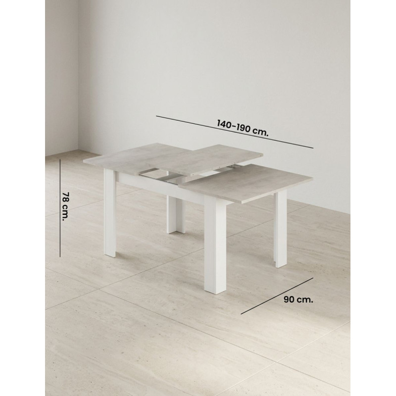Mesa Practico Extensible de Comedor 140-190x90 cm. - Montiel